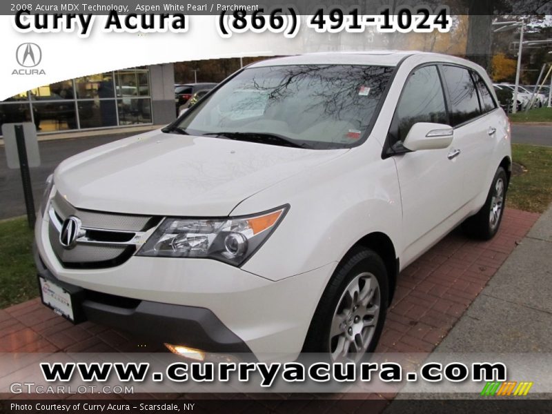 Aspen White Pearl / Parchment 2008 Acura MDX Technology