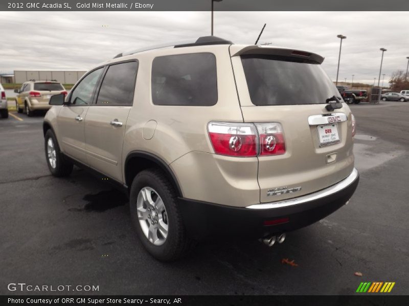 Gold Mist Metallic / Ebony 2012 GMC Acadia SL