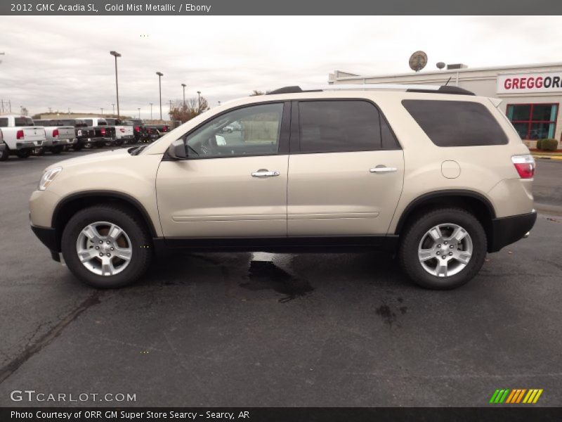 Gold Mist Metallic / Ebony 2012 GMC Acadia SL