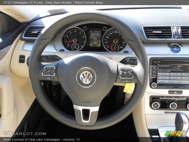 Deep Black Metallic / Black/Cornsilk Beige 2012 Volkswagen CC R-Line