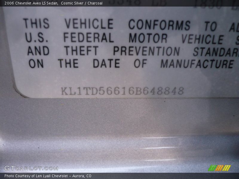 Cosmic Silver / Charcoal 2006 Chevrolet Aveo LS Sedan