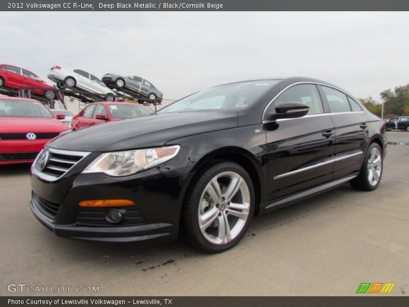 Deep Black Metallic / Black/Cornsilk Beige 2012 Volkswagen CC R-Line