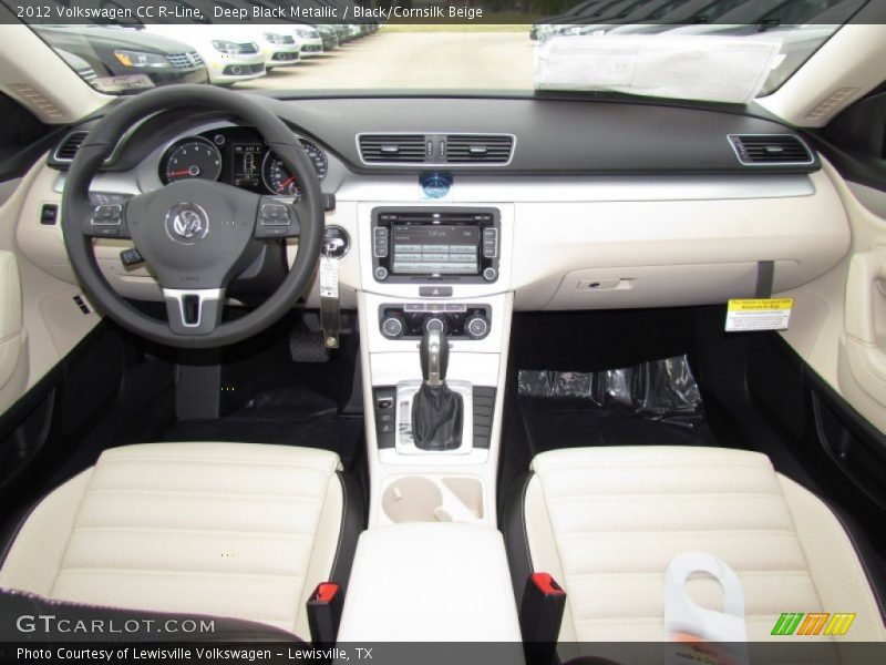 Deep Black Metallic / Black/Cornsilk Beige 2012 Volkswagen CC R-Line