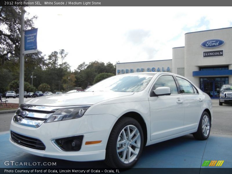 White Suede / Medium Light Stone 2012 Ford Fusion SEL