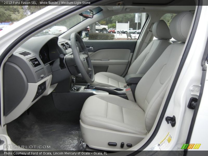 White Suede / Medium Light Stone 2012 Ford Fusion SEL