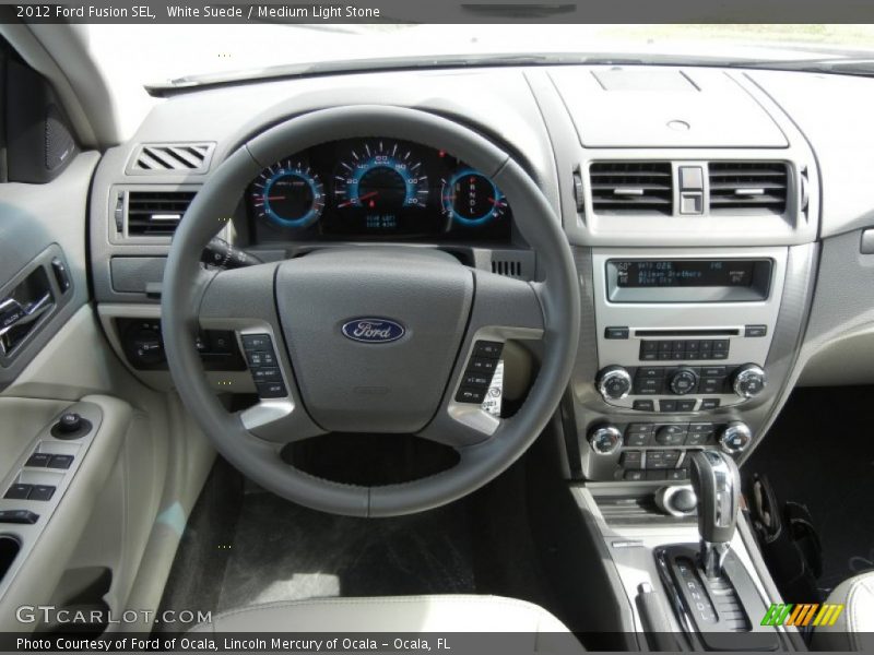 White Suede / Medium Light Stone 2012 Ford Fusion SEL