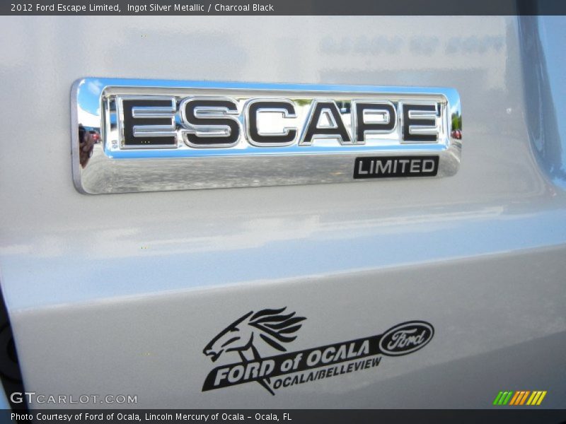 Ingot Silver Metallic / Charcoal Black 2012 Ford Escape Limited