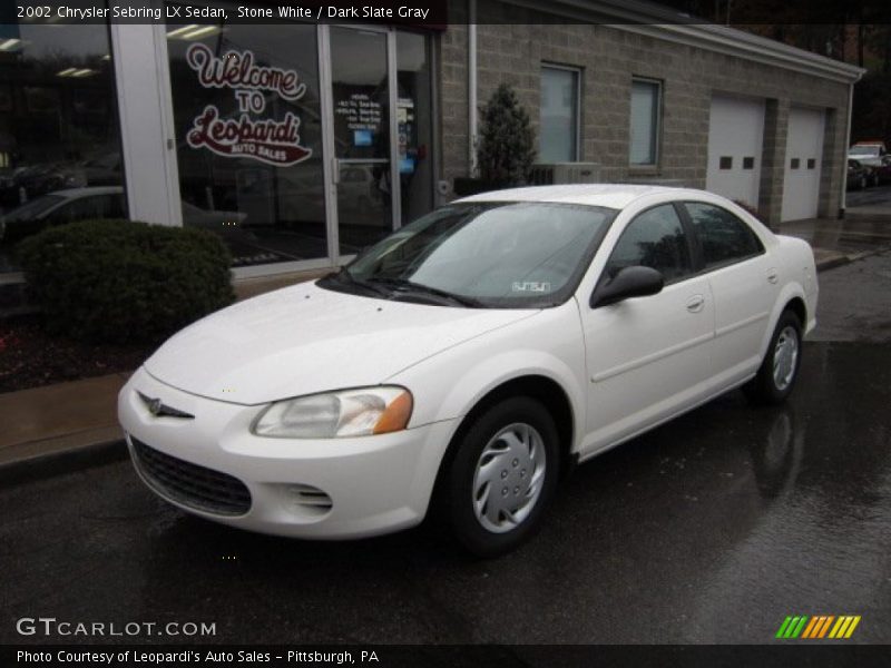 Stone White / Dark Slate Gray 2002 Chrysler Sebring LX Sedan