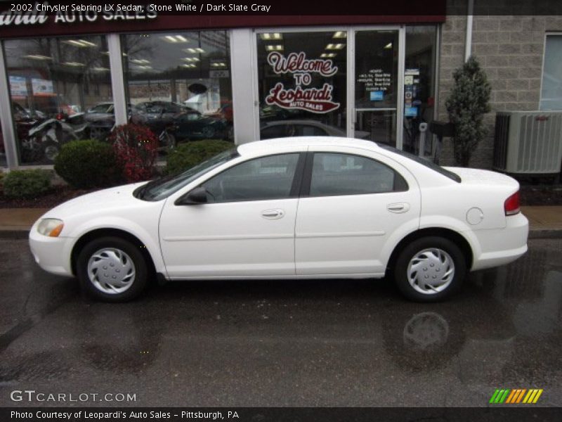 Stone White / Dark Slate Gray 2002 Chrysler Sebring LX Sedan