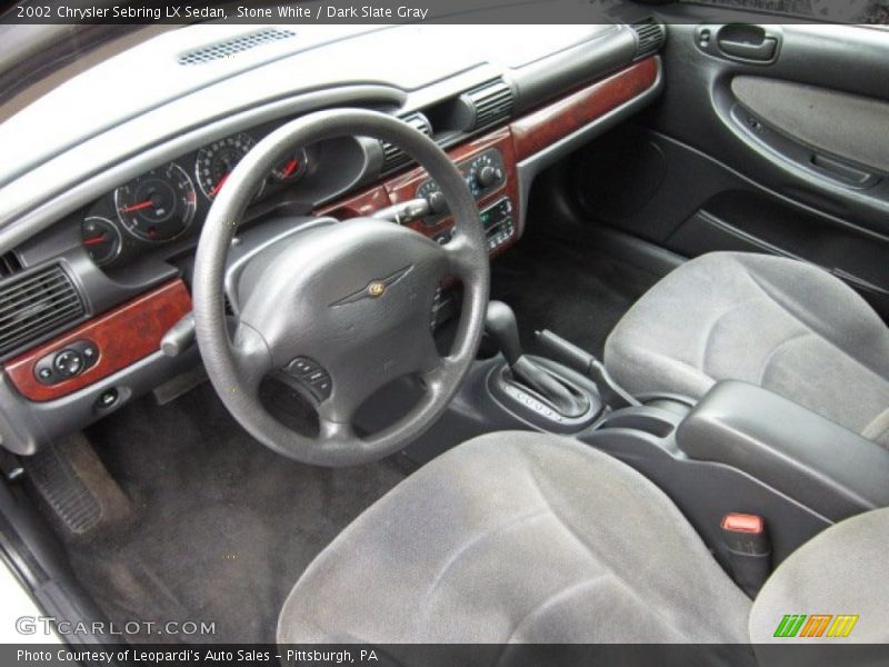 Stone White / Dark Slate Gray 2002 Chrysler Sebring LX Sedan