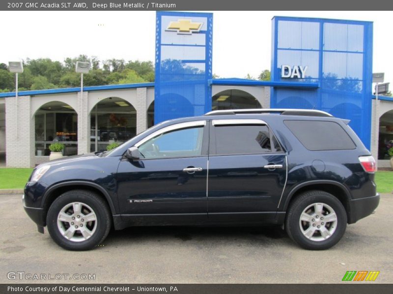 Deep Blue Metallic / Titanium 2007 GMC Acadia SLT AWD