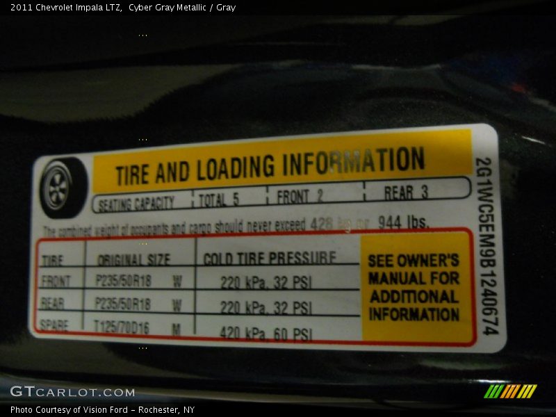 Cyber Gray Metallic / Gray 2011 Chevrolet Impala LTZ