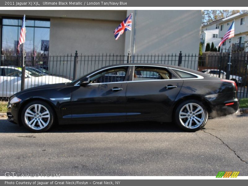 Ultimate Black Metallic / London Tan/Navy Blue 2011 Jaguar XJ XJL