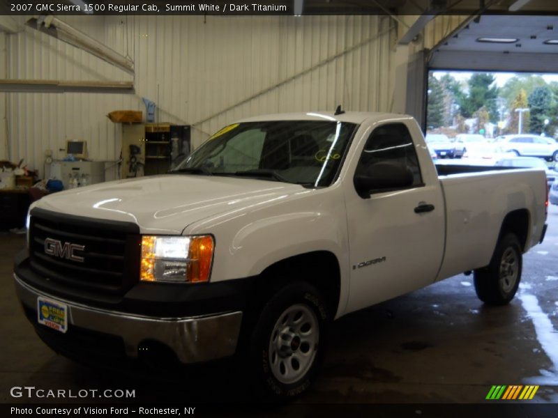 Summit White / Dark Titanium 2007 GMC Sierra 1500 Regular Cab