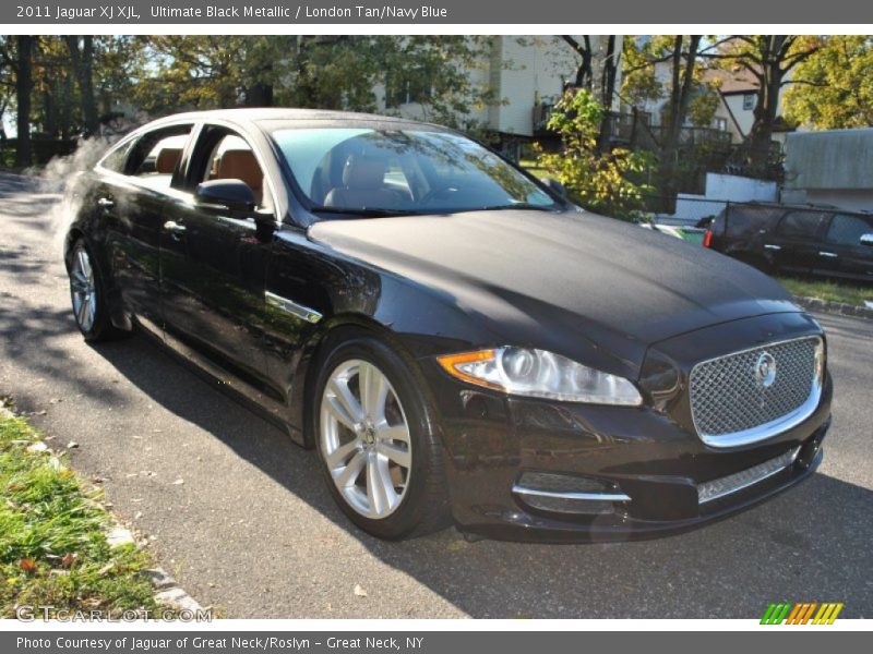 Ultimate Black Metallic / London Tan/Navy Blue 2011 Jaguar XJ XJL