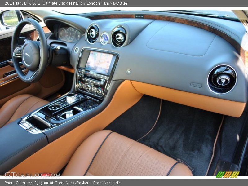 Ultimate Black Metallic / London Tan/Navy Blue 2011 Jaguar XJ XJL
