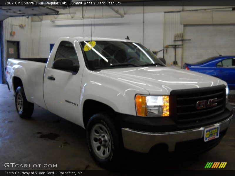 Summit White / Dark Titanium 2007 GMC Sierra 1500 Regular Cab
