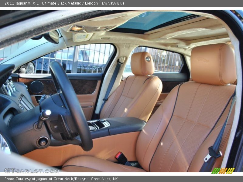Ultimate Black Metallic / London Tan/Navy Blue 2011 Jaguar XJ XJL