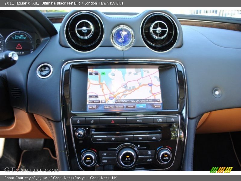Ultimate Black Metallic / London Tan/Navy Blue 2011 Jaguar XJ XJL