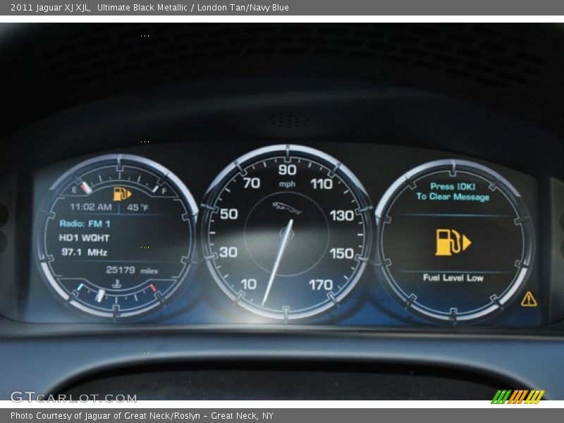Ultimate Black Metallic / London Tan/Navy Blue 2011 Jaguar XJ XJL