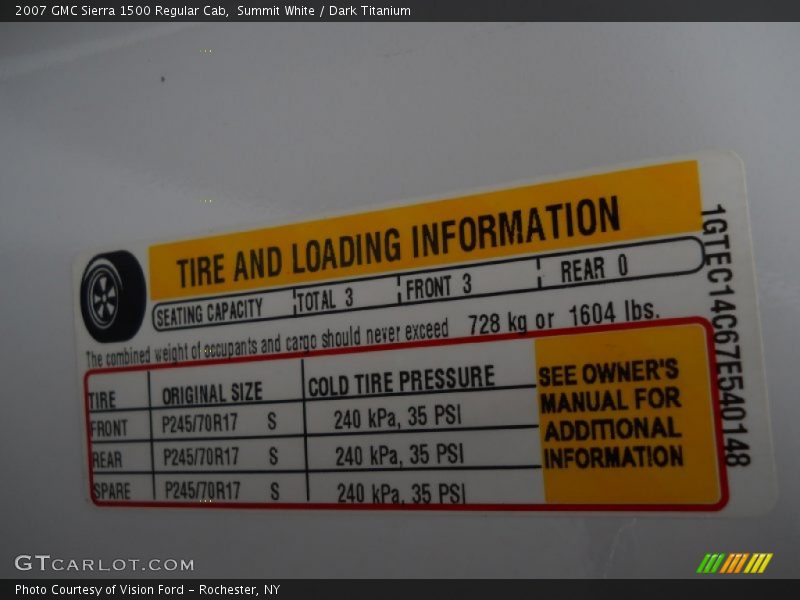 Summit White / Dark Titanium 2007 GMC Sierra 1500 Regular Cab