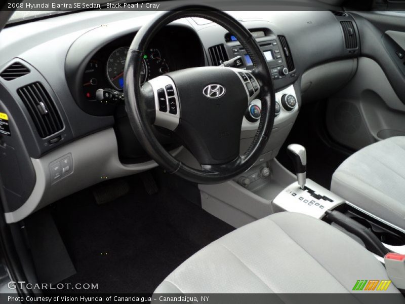 Black Pearl / Gray 2008 Hyundai Elantra SE Sedan