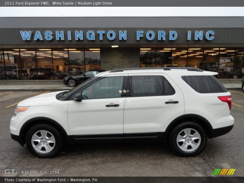 White Suede / Medium Light Stone 2011 Ford Explorer FWD