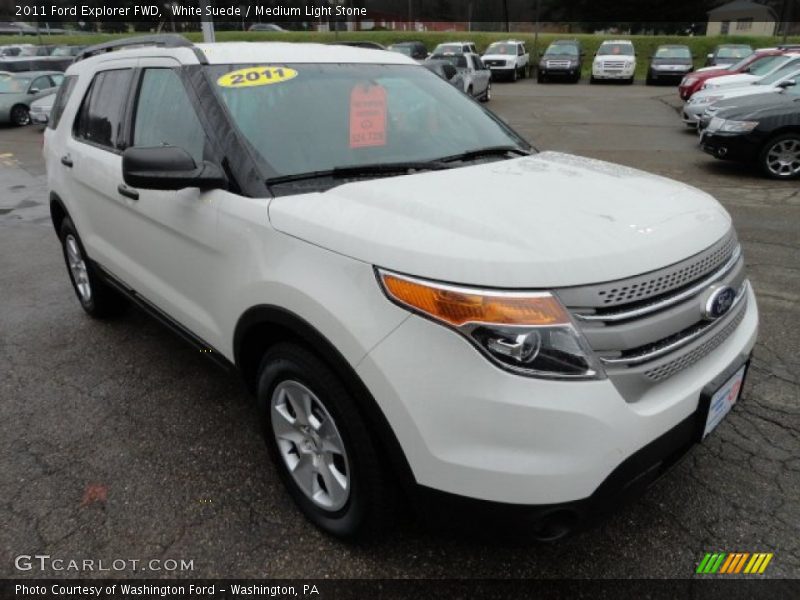 White Suede / Medium Light Stone 2011 Ford Explorer FWD