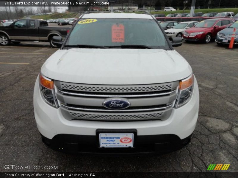 White Suede / Medium Light Stone 2011 Ford Explorer FWD