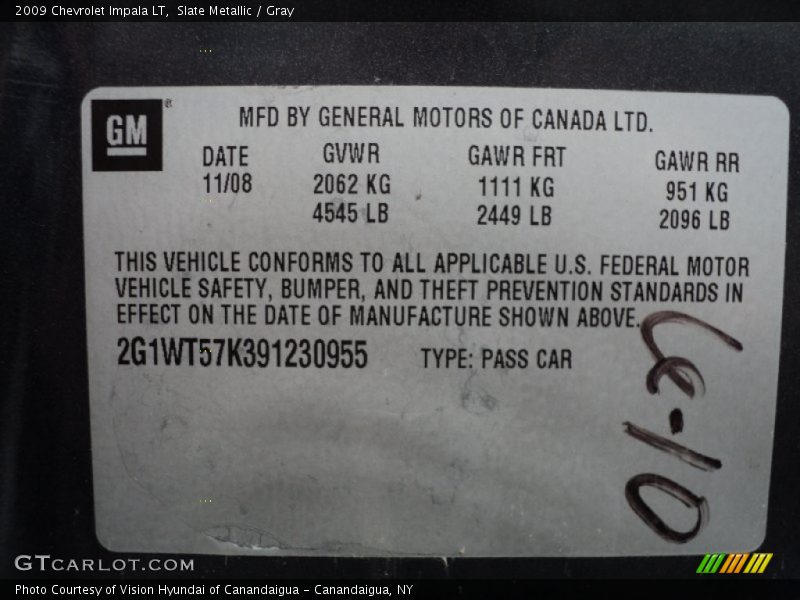 Slate Metallic / Gray 2009 Chevrolet Impala LT
