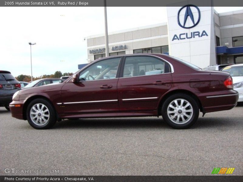 Ruby Red / Beige 2005 Hyundai Sonata LX V6