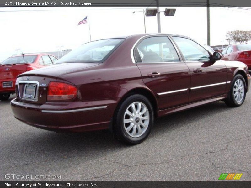 Ruby Red / Beige 2005 Hyundai Sonata LX V6