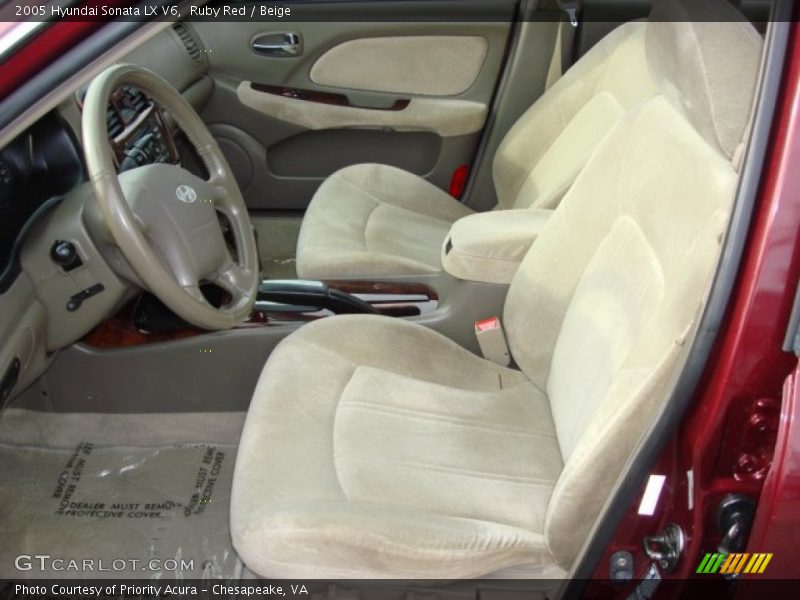 Ruby Red / Beige 2005 Hyundai Sonata LX V6