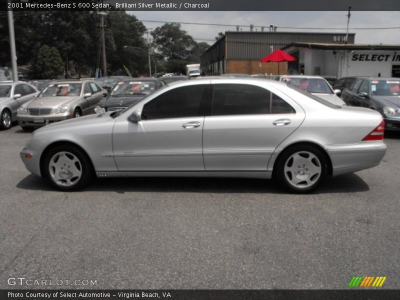 Brilliant Silver Metallic / Charcoal 2001 Mercedes-Benz S 600 Sedan