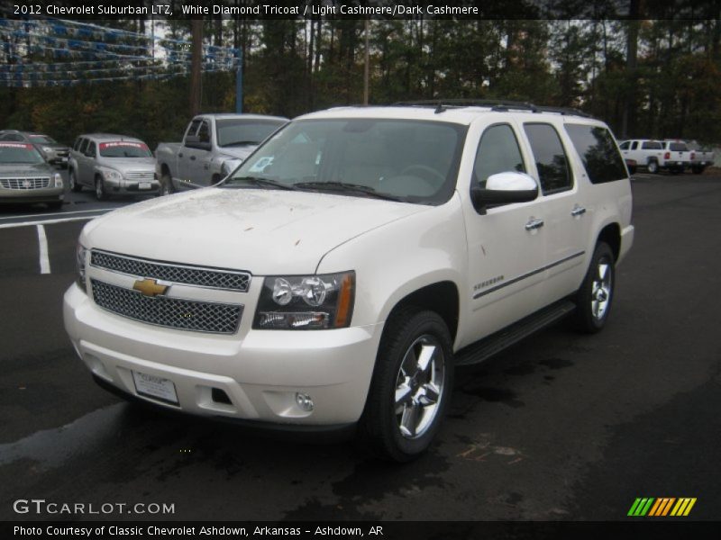 White Diamond Tricoat / Light Cashmere/Dark Cashmere 2012 Chevrolet Suburban LTZ