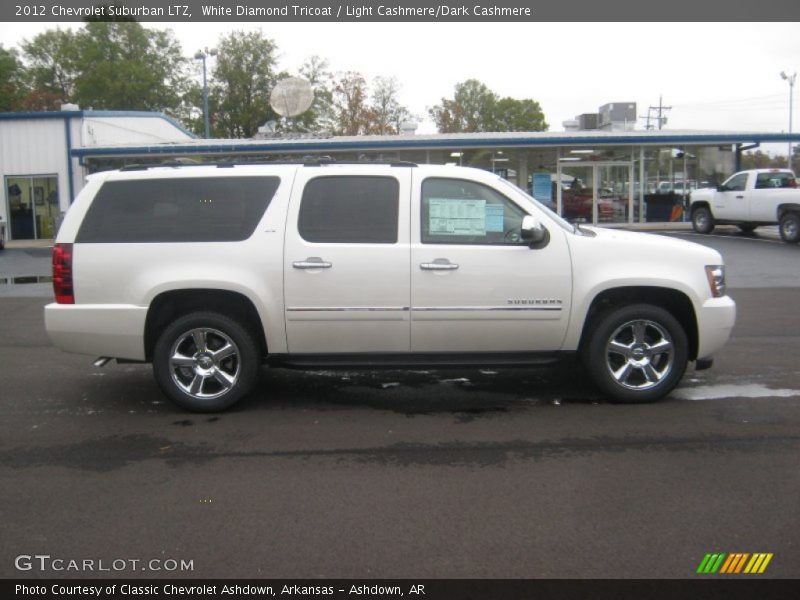 White Diamond Tricoat / Light Cashmere/Dark Cashmere 2012 Chevrolet Suburban LTZ