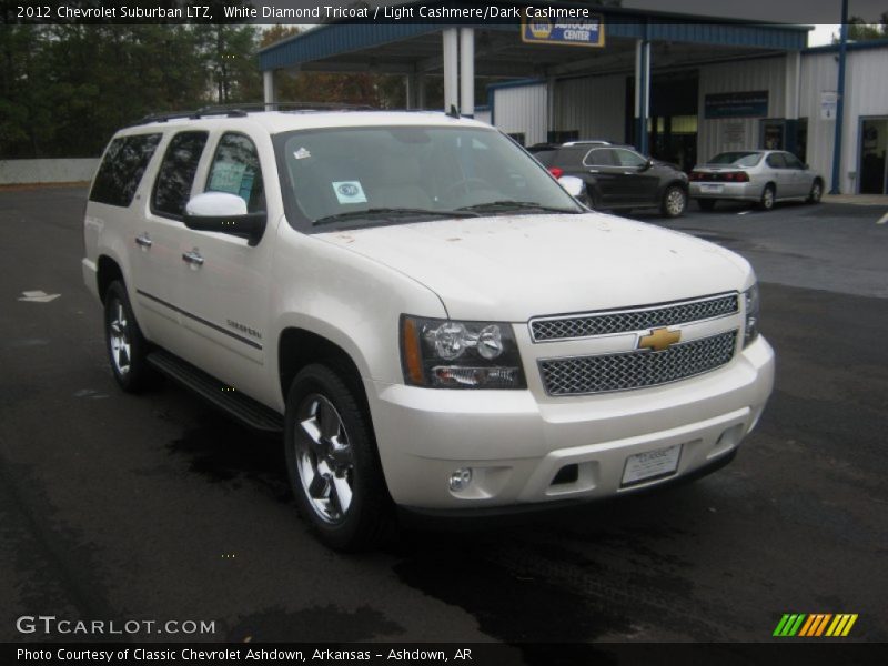 White Diamond Tricoat / Light Cashmere/Dark Cashmere 2012 Chevrolet Suburban LTZ