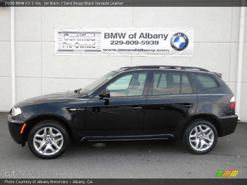 Jet Black / Sand Beige/Black Nevada Leather 2008 BMW X3 3.0si