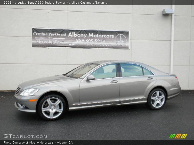 Pewter Metallic / Cashmere/Savanna 2008 Mercedes-Benz S 550 Sedan