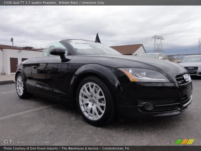 Brilliant Black / Limestone Grey 2008 Audi TT 3.2 quattro Roadster
