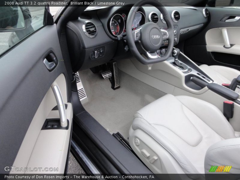 Brilliant Black / Limestone Grey 2008 Audi TT 3.2 quattro Roadster