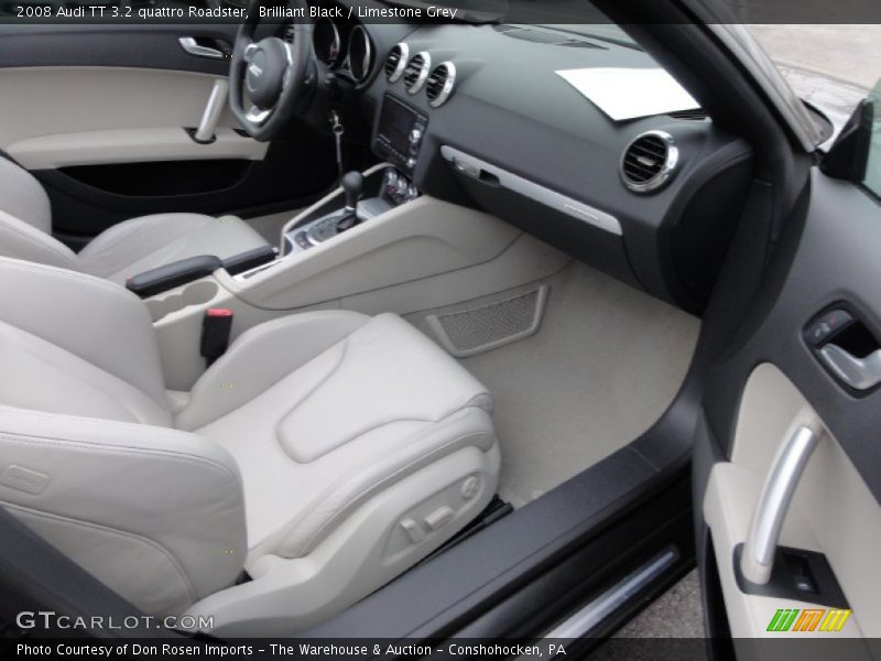 Brilliant Black / Limestone Grey 2008 Audi TT 3.2 quattro Roadster