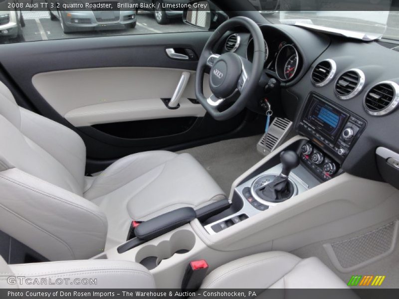 Brilliant Black / Limestone Grey 2008 Audi TT 3.2 quattro Roadster