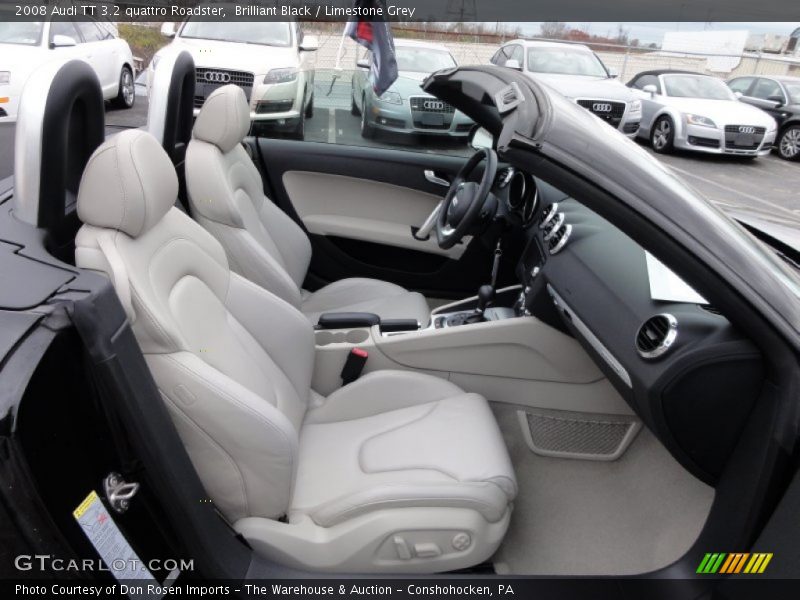 Brilliant Black / Limestone Grey 2008 Audi TT 3.2 quattro Roadster
