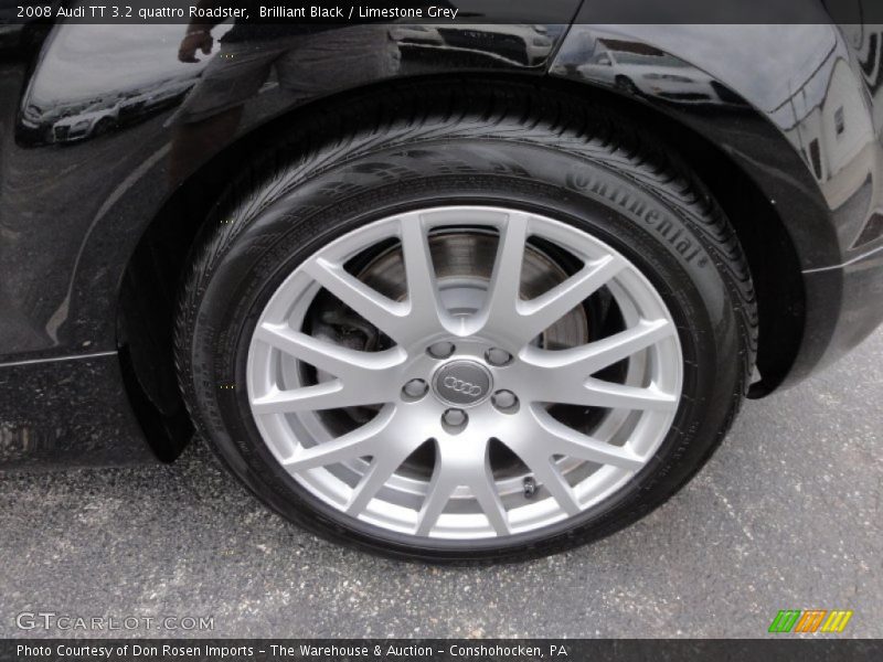 Brilliant Black / Limestone Grey 2008 Audi TT 3.2 quattro Roadster