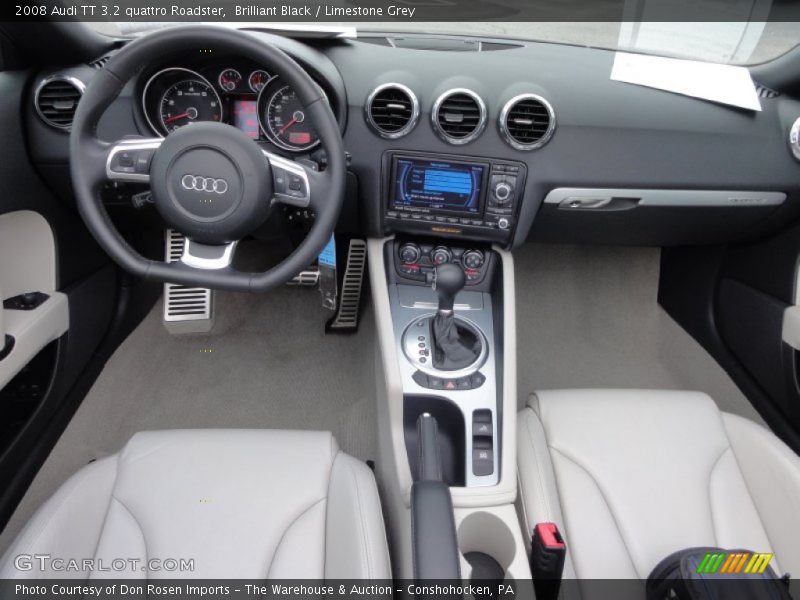 Brilliant Black / Limestone Grey 2008 Audi TT 3.2 quattro Roadster