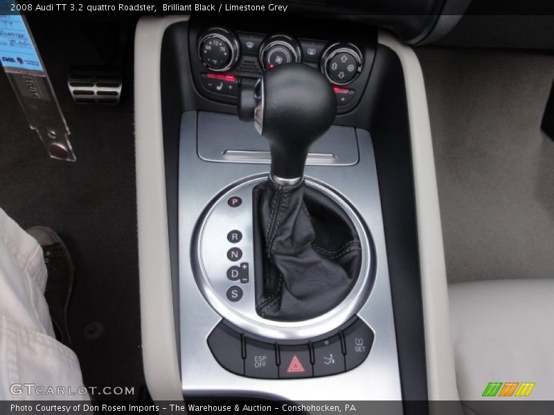 Brilliant Black / Limestone Grey 2008 Audi TT 3.2 quattro Roadster
