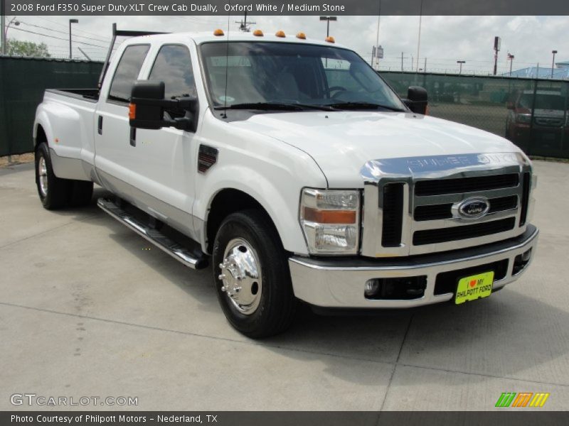 Oxford White / Medium Stone 2008 Ford F350 Super Duty XLT Crew Cab Dually