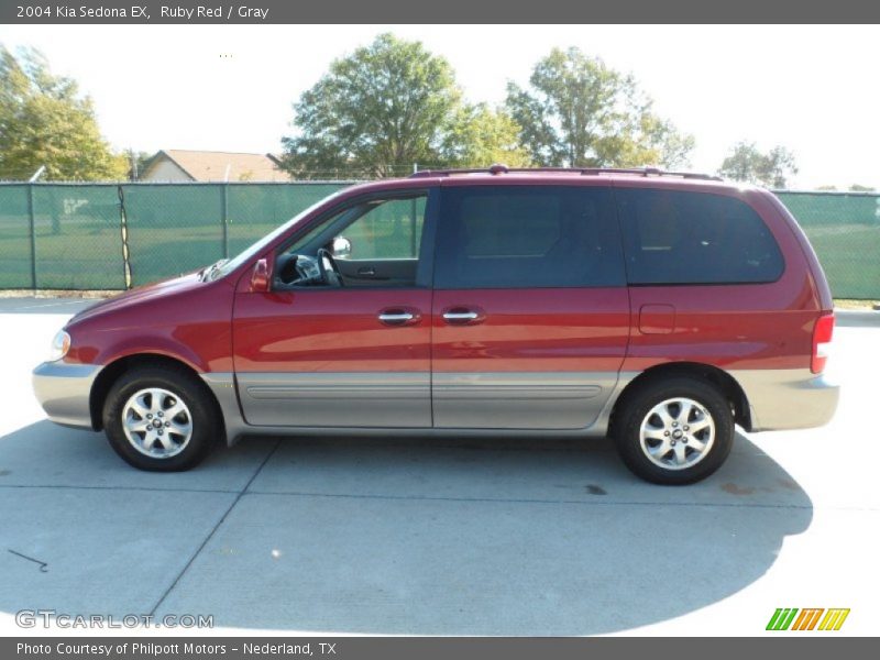 Ruby Red / Gray 2004 Kia Sedona EX