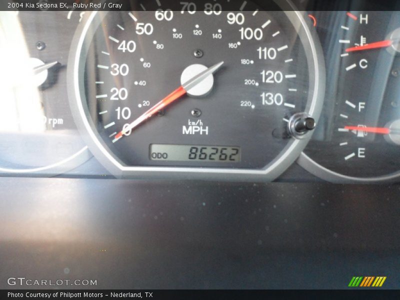 Ruby Red / Gray 2004 Kia Sedona EX